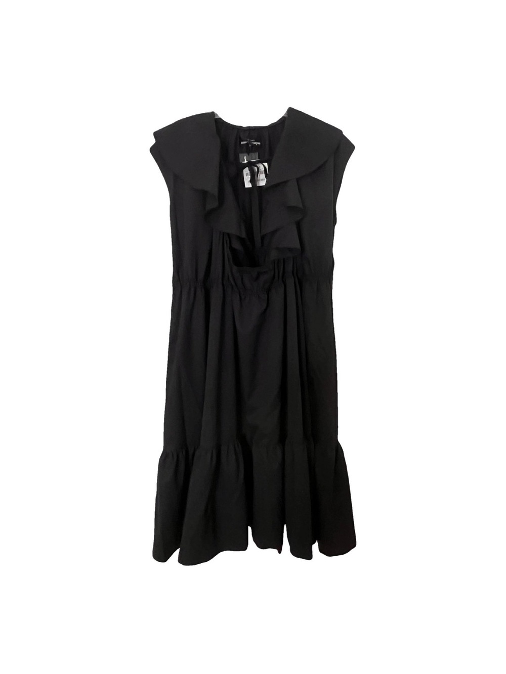 Comme des Garcons Black Ruffle-Front Midi Dress